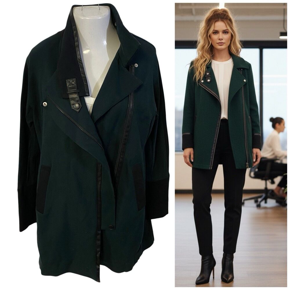 Cabi Blazer Womens Medium Style 3725 Renaissance Green Ponte Knit Midi Jacket